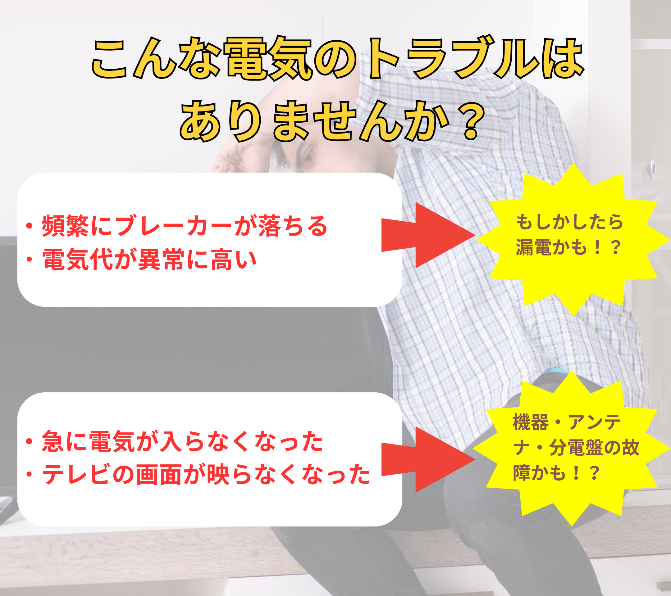 電気トラブルへの共感メッセージ